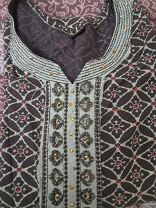 Brown Patterned Kurti