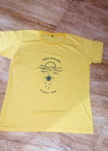 Yellow "Keep Our Sea Plastic Free" T-Shirt