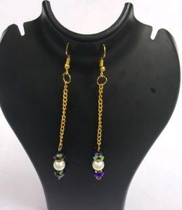 Neck set pendent eyerring golden chain Acrylic Pea