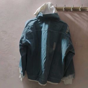 Men&#39;s Blue Hooded Denim Jacket (Size - XL)