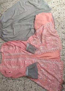 Cut Work Gol Kurta Nd Plzao Set