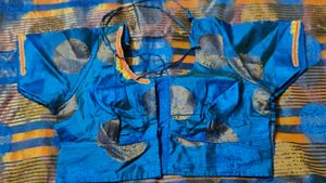 New cotton silk saree with sitchted blouse