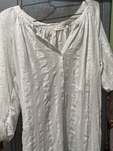 White Embroidered Tunic Dress