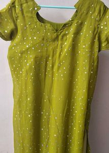 Green Embellished Kurta