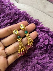 Elegant Layered Gold Tone Beaded Chain Set