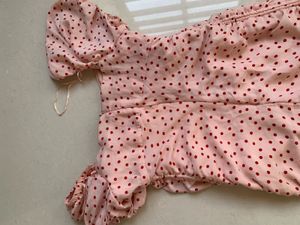 Pink Polka Dot Mini Dress
