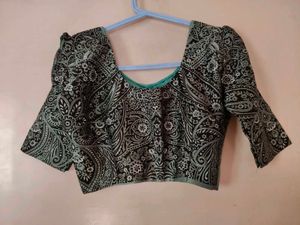 Dark Sea Green Paisley Blouse