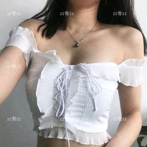White Ruffle Crop Top