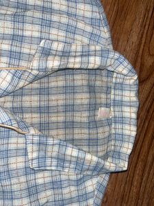 Blue Plaid Pajama Top