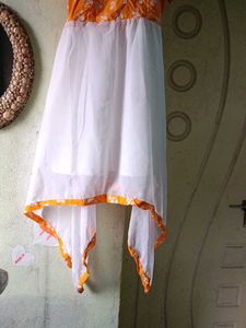 Orange &amp; White Party Dress