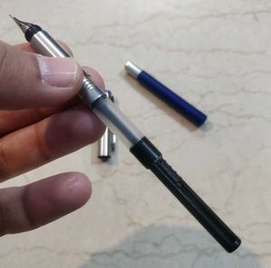 Parker Blue Fountain Ink Pen With Free Bottle