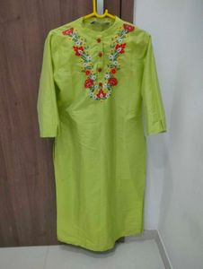 Lime Green Embroidered Salwar Kameez