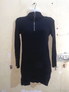 Chic Black Mini Sweater Dress