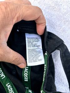 Lacoste Black Cotton Cap (One Size)