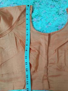 Peach Colour Sare With Stitched Blouse