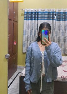 Blue Knit Cardigan