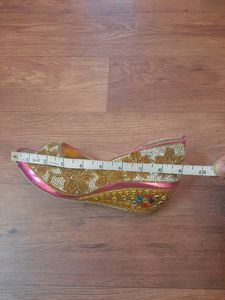 Embellished Peep-Toe Wedge Heels