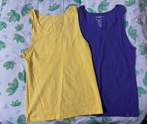 Purple And Yellow Full Length Tank Tops