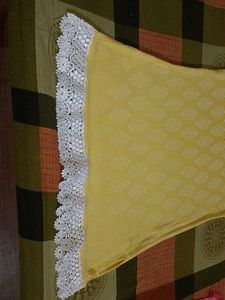 Yellow Printed Kurti Top