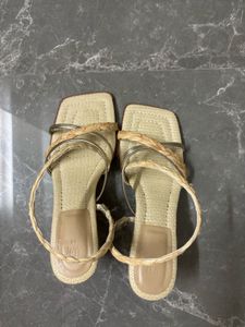 Strappy Straw Heels