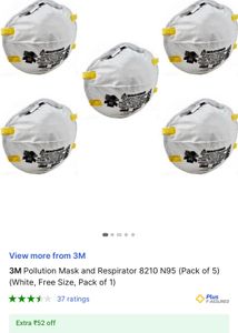 Pack Of 4 N95 Respirator 3M Face Mask