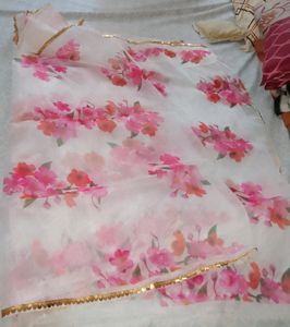 Bollywood Floral Organza Saree
