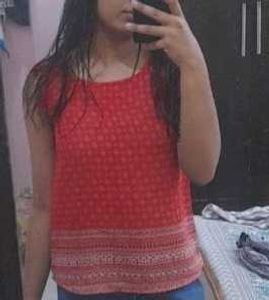 Red Printed Top