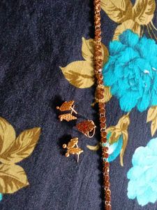 kamar band 2 pair of gold plated earrings and ring