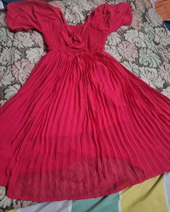Pink Pleated Dress