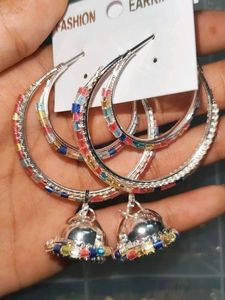 Multi Colour Earing With Ring