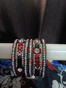 Sparkling Red and Green Bangles