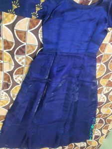 Elegant Blue Embroidered Dress