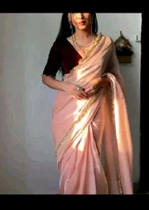 New Nylon Silk Saree With Velvet Blouse Piece