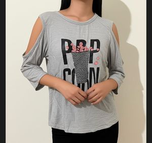 S Graphic Cold Shoulder Tee