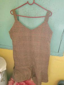 Plaid Ruffle Hem Mini Dress
