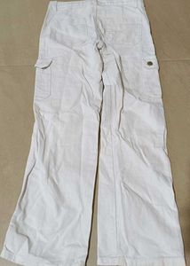 White Wide Leg Cargo Pants, 11-12 Years
