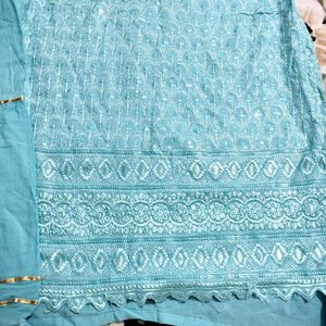 Chikankari Cotton Palazzo Suit