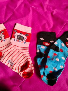 Cute Kids Socks 9 To 12 Age Set of 2