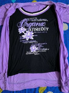 Purple Open Front Cardigan