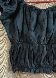 Cute Dark Blue Crop Top