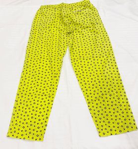 Unisex Neon Yellow Printed Lounge Pants