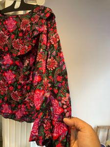 Floral Ruffle Top