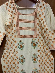 2Pc Set | Light Yellow Kashmiri Suit Salwar
