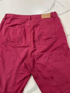 Maroon High Waisted Jeans
