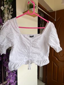 White Embroidered Top