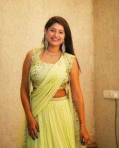 🆕️Faux Georgette Lehenga Saree With Blouse, Shrug