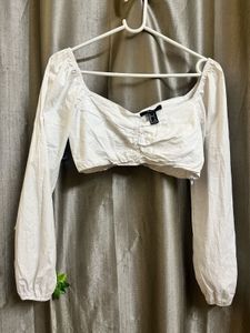 Forever 21 White Cutout Cropped Top