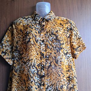 Imported Tiger Printed Top With Full Open Button