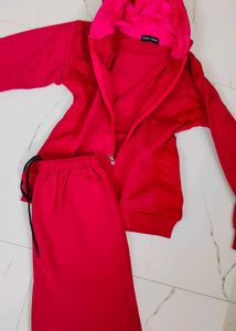 Women Hooded Sweatshirt With Trouser Set
