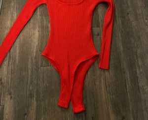 ZARA Orange Red Colour Bodysuit With Full Sleeve